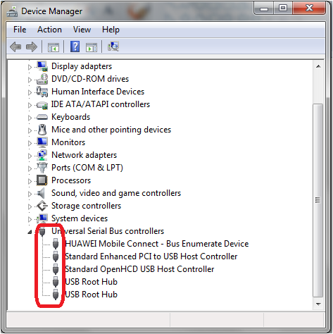 device manager usb drive